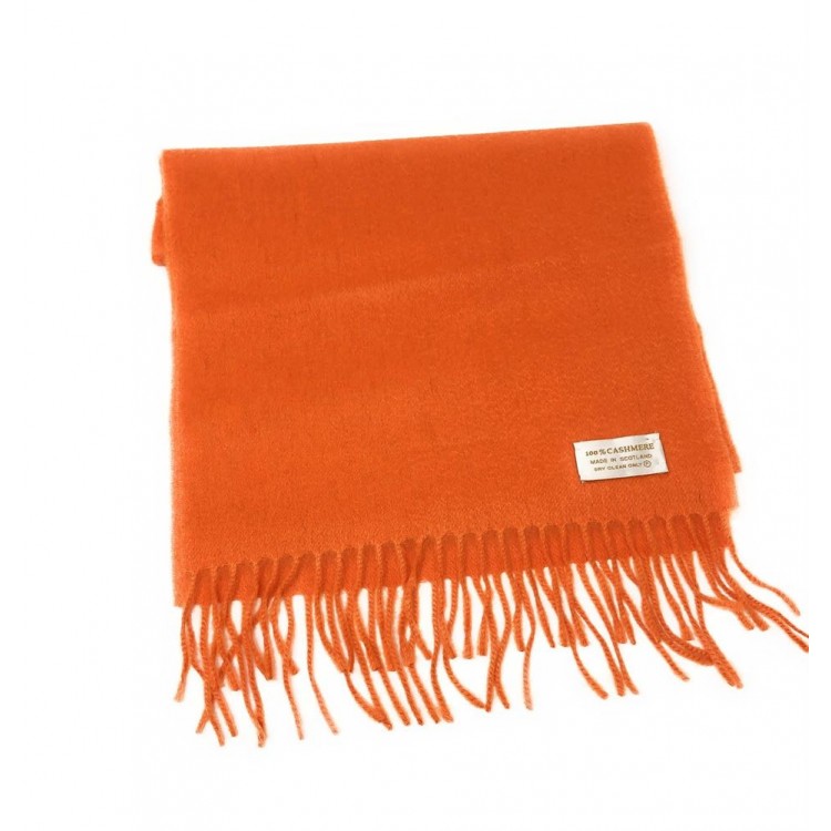 100% Cashmere Scarf - Mandarin - Made in Scotland