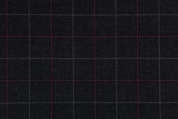 Medium Weight Hebridean Tartan Fabric - Clunie Charcoal