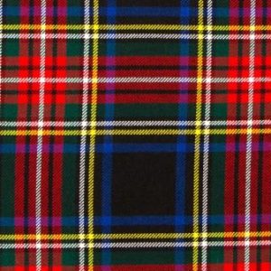 Stewart Black Modern 16oz Tartan Fabric