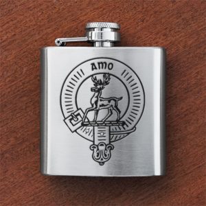 Stainless Steel Clan Crest Sporran Flask - 3oz