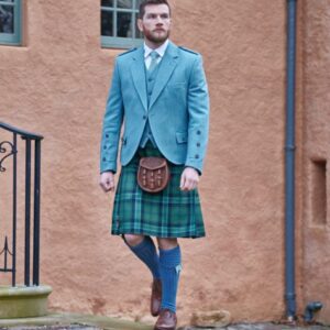 Clunie Jacket and 5 Button Vest - Lovat