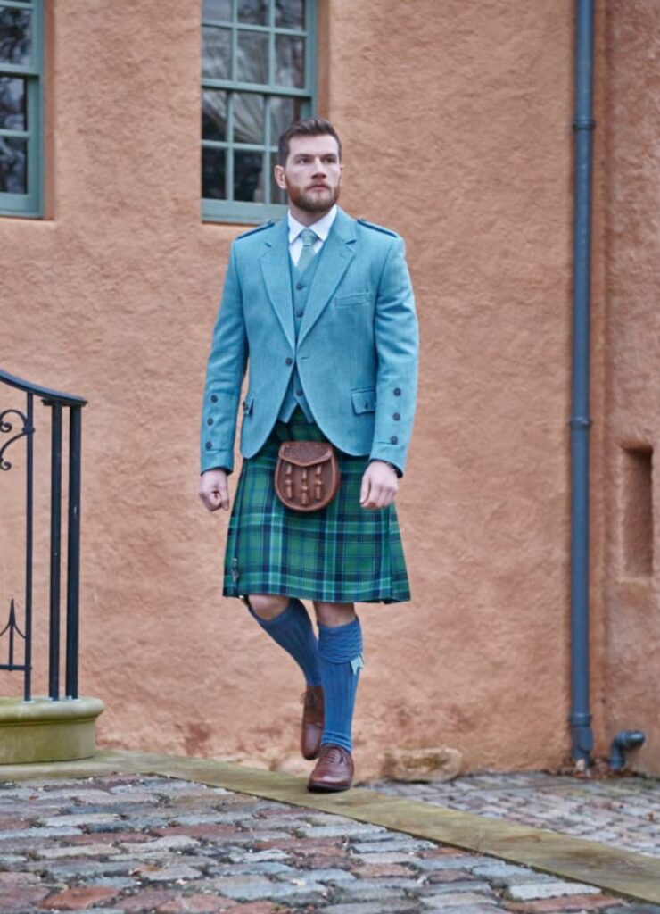 Clunie Jacket and 5 Button Vest - Lovat