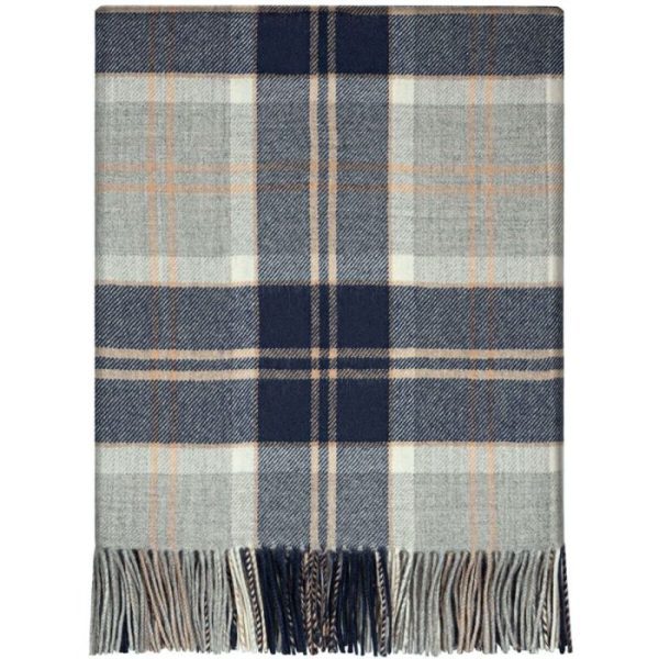 Lambswool Blanket - Bannockbane Grey Tartan