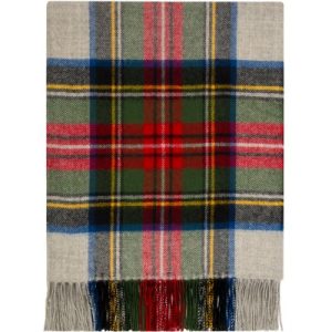 Lambswool Blanket - Stewart Silver Dress Tartan