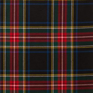 Stewart Black Modern 10oz Tartan Fabric