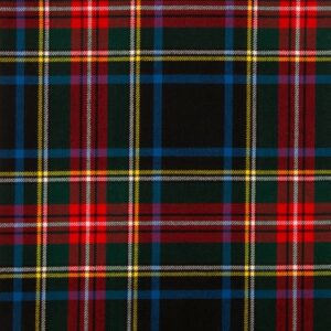 Stewart Black Modern 13oz Tartan Fabric