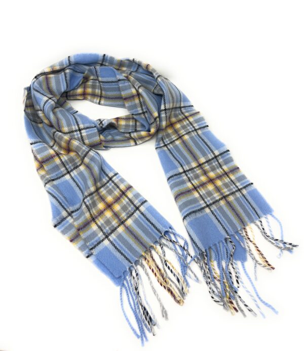 Manchester Blues Modern Tartan 100% Pure New Lambswool Scarf