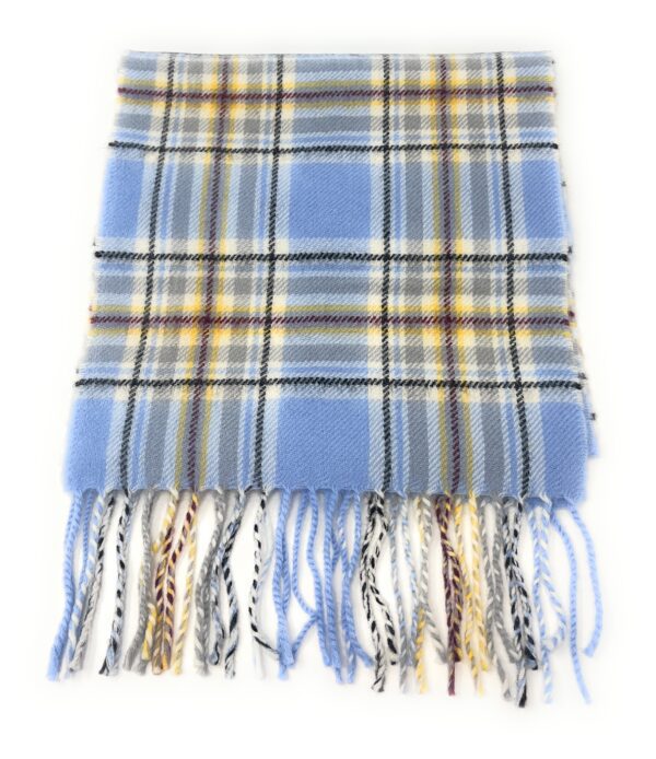 Manchester Blues Modern Tartan 100% Pure New Lambswool Scarf - Image 3