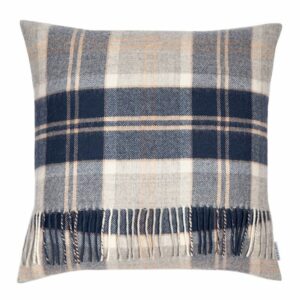 Lambswool Cushion - Bannockbane Grey Tartan (Large)