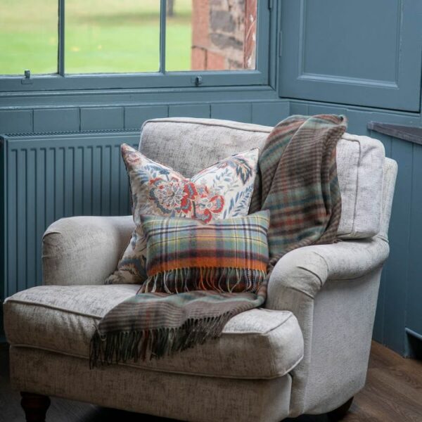 Lambswool Cushion - Dundee Old Weathered Tartan (Small) - Image 3