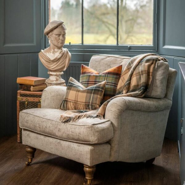 Lambswool Cushion - Dundee Old Weathered Tartan (Large) - Image 3