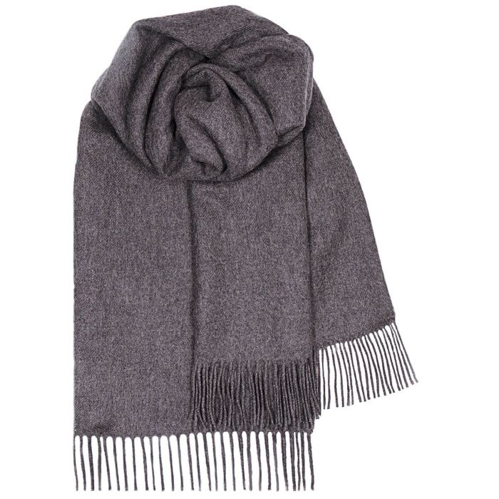 Charcoal 100% Lambswool Stole