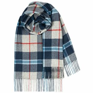 Douglas Navy Tartan 100% Lambswool Stole