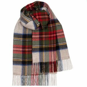 Stewart Silver Dress Tartan 100% Lambswool Stole