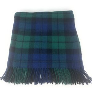 100% Lambswool Small Blanket/Throw - Black Watch Modern Tartan