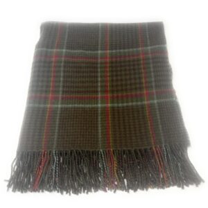 100% Lambswool Small Blanket/Throw - Brown Plaid Checked Design
