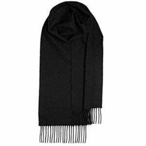 Bowhill Lambswool Tartan Scarf - Black Plain Coloured