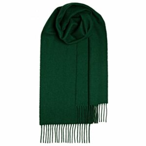 Bowhill Lambswool Tartan Scarf - Bottle Green Plain Coloured
