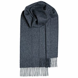 Bowhill Lambswool Tartan Scarf - Charcoal Plain Coloured