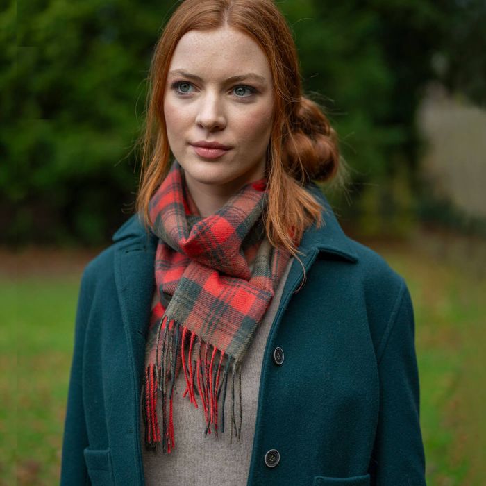 Bowhill Lambswool Tartan Scarf - Kerr Weathered - Image 2