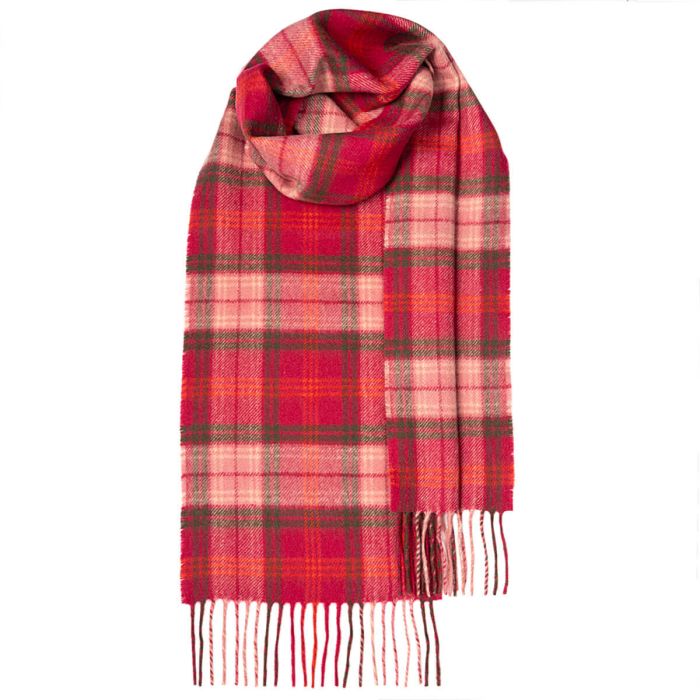 Bowhill Lambswool Tartan Scarf - Lochcarron Hunting Rose