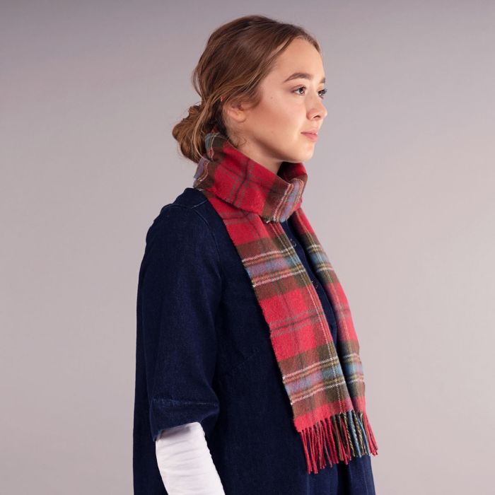 Bowhill Lambswool Tartan Scarf - MacLean of Duart Weathered - Image 3