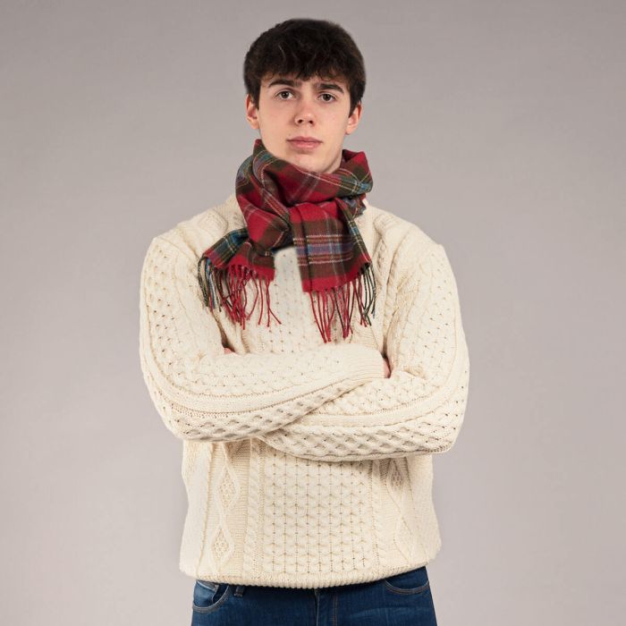 Bowhill Lambswool Tartan Scarf - MacLean of Duart Weathered - Image 4