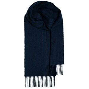 Bowhill Lambswool Tartan Scarf - Navy Plain Coloured