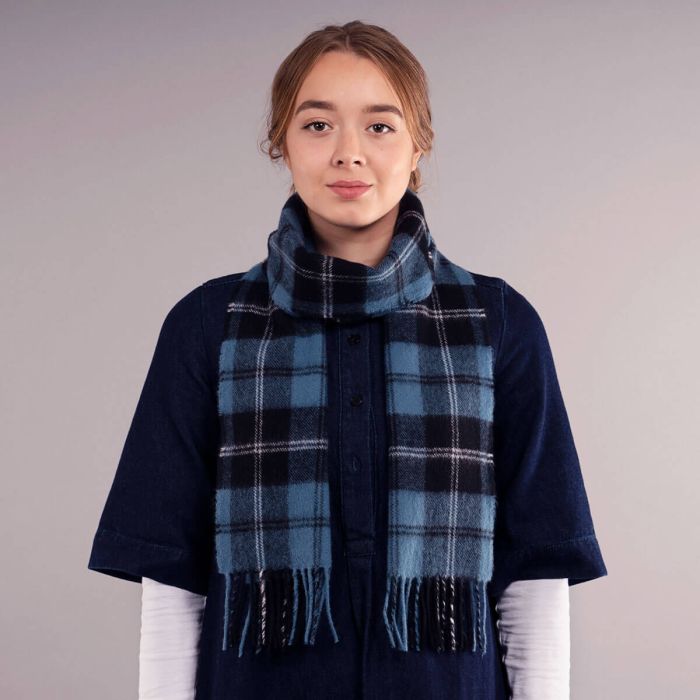 Bowhill Lambswool Tartan Scarf - Ramsay Blue Ancient - Image 4