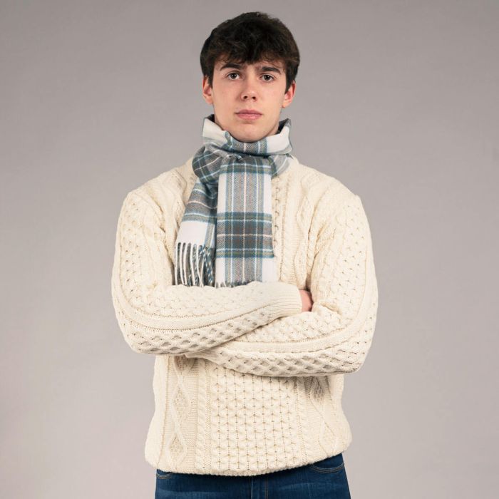 Bowhill Lambswool Tartan Scarf - Stewart Blue Dress - Image 2