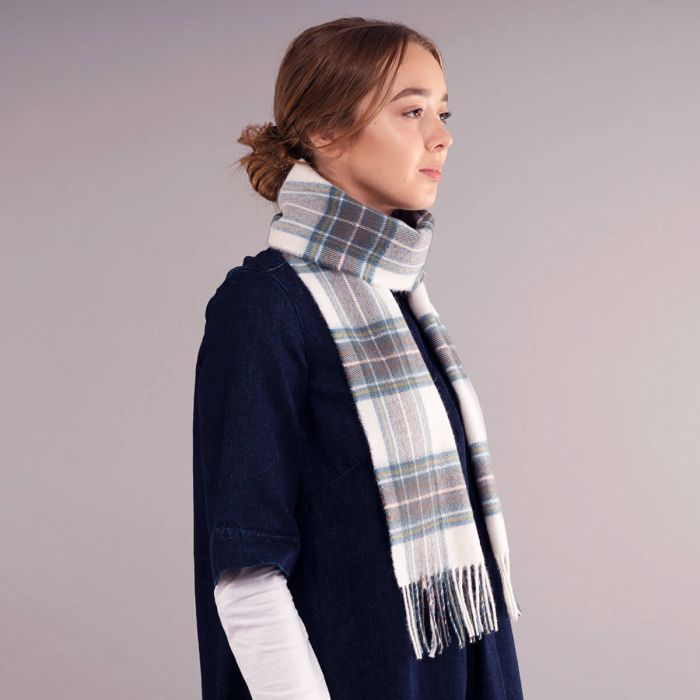 Bowhill Lambswool Tartan Scarf - Stewart Blue Dress - Image 5