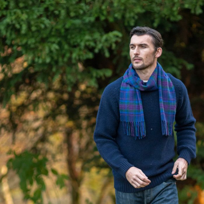 Bowhill Lambswool Tartan Scarf - Spirit of Scotland Modern - Image 2