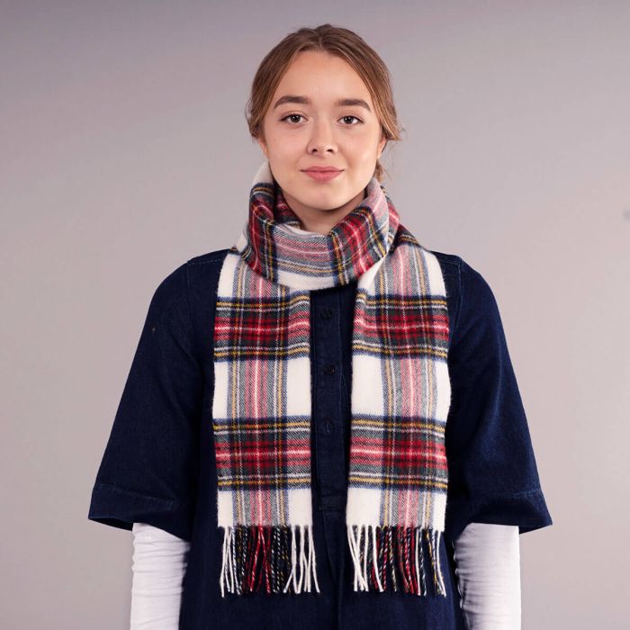 Bowhill Lambswool Tartan Scarf - Stewart Dress Modern - Image 3