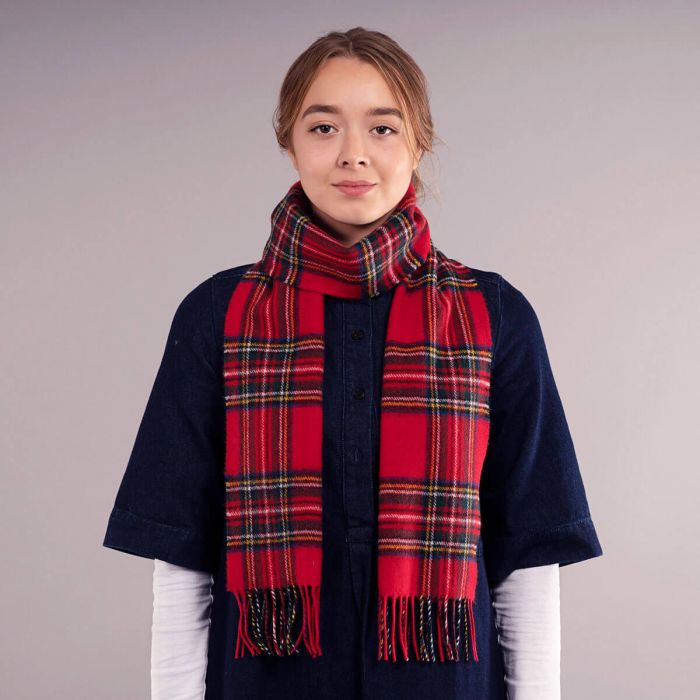Bowhill Lambswool Tartan Scarf - Stewart Royal Modern - Image 2
