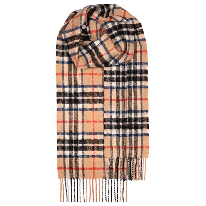 Bowhill Lambswool Tartan Scarf - Thomson Camel Modern