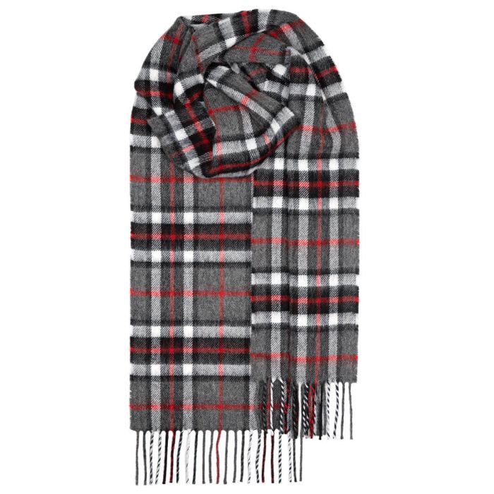 Bowhill Lambswool Tartan Scarf - Thomson Grey