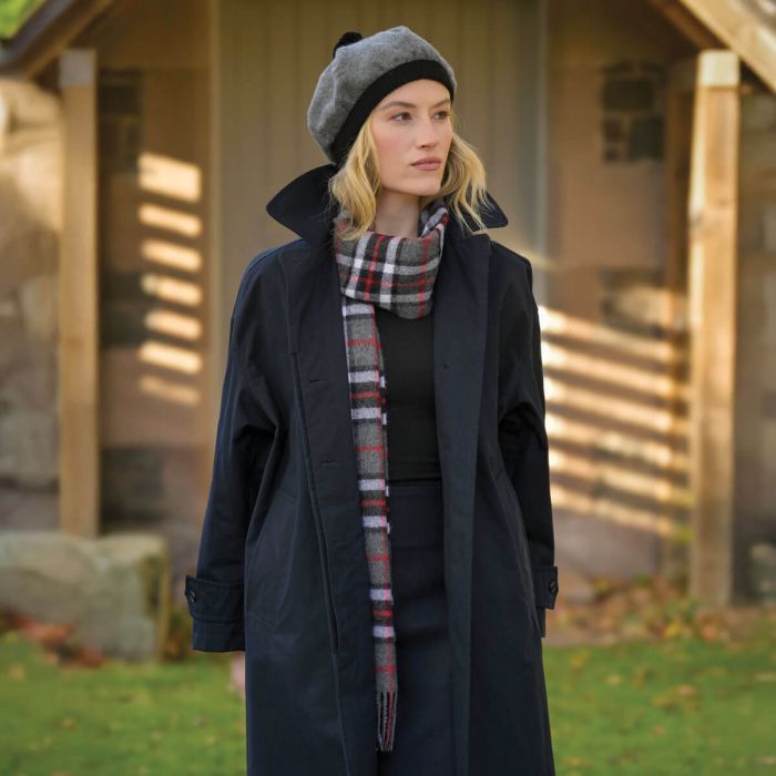 Bowhill Lambswool Tartan Scarf - Thomson Grey - Image 4