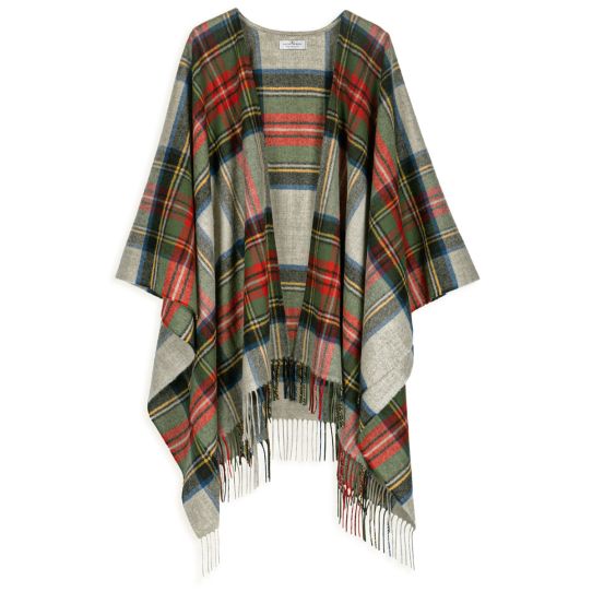 Lambswool Serape - Stewart Dress Silver Tartan