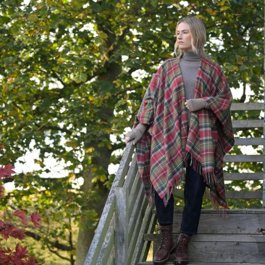 Lambswool Serape - Stewart Prince Charles Edward Weathered Tartan - Image 3